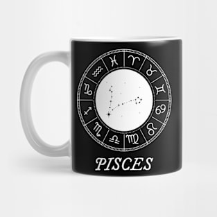 Pisces Zodiac Sign Design With Constellation Mug